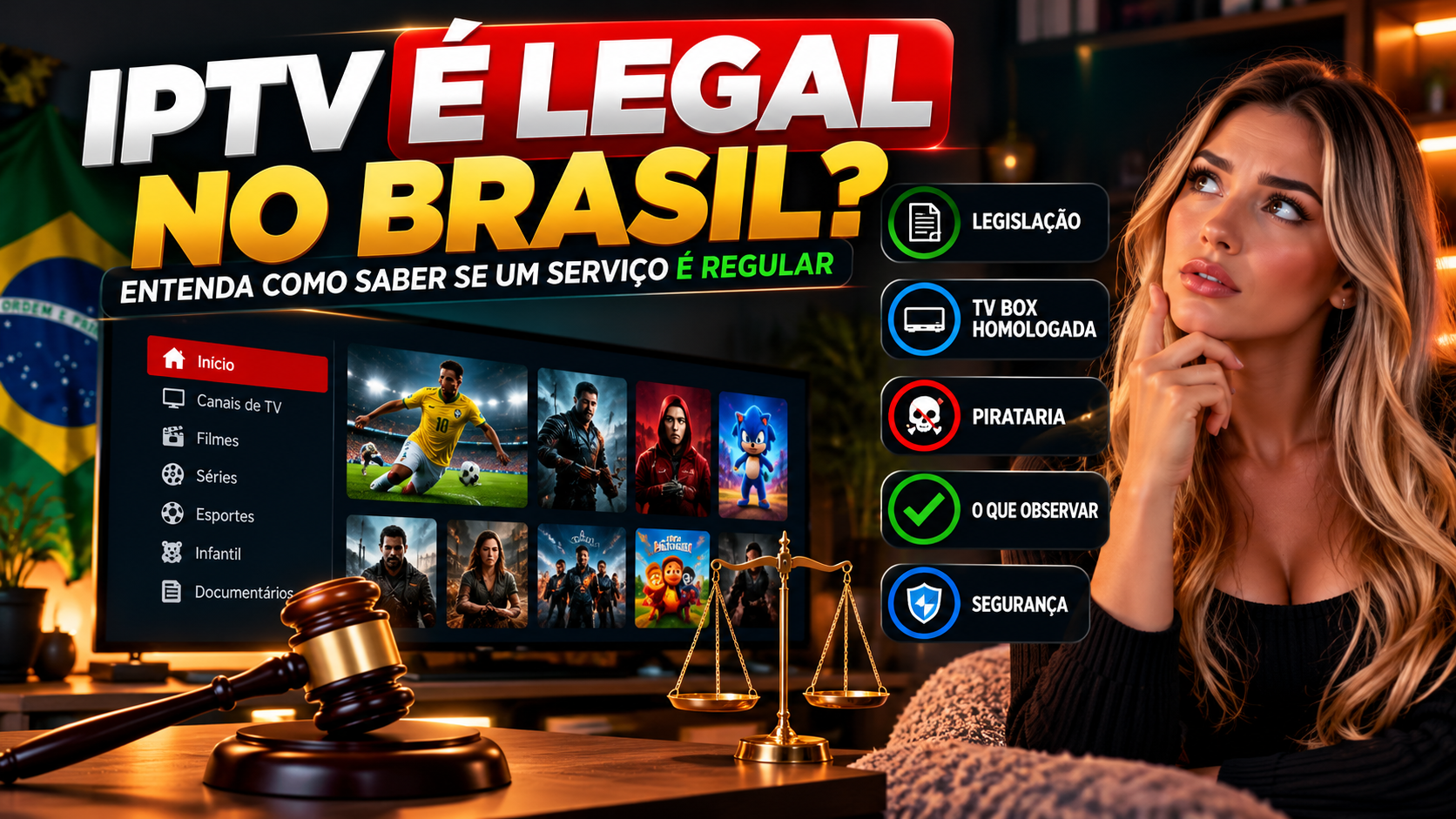 Smart TV representando dúvidas sobre a legalidade do IPTV no Brasil